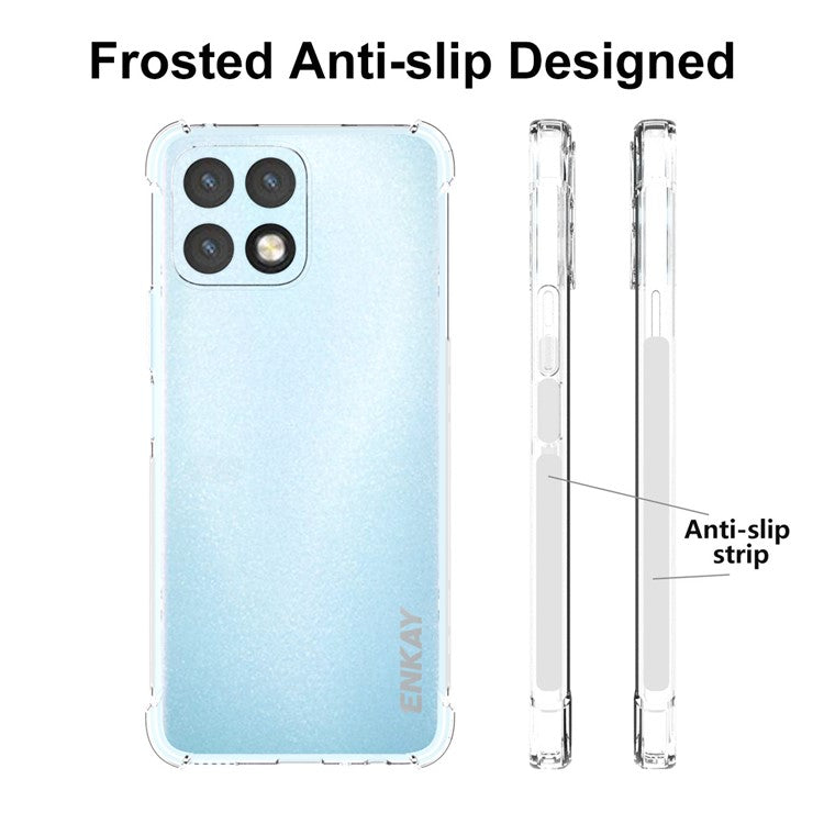 ENKAY HAT PRINCE Anti-slip Strip Edge Soft TPU Phone Case Shockproof Corners Protective Cover for Honor X30i