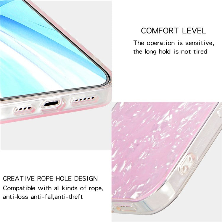 IPAKY Dual Layer Acrylic Backing + Soft TPU IMD Shockproof Protective Back Cover for Honor 50 Pro - Pink