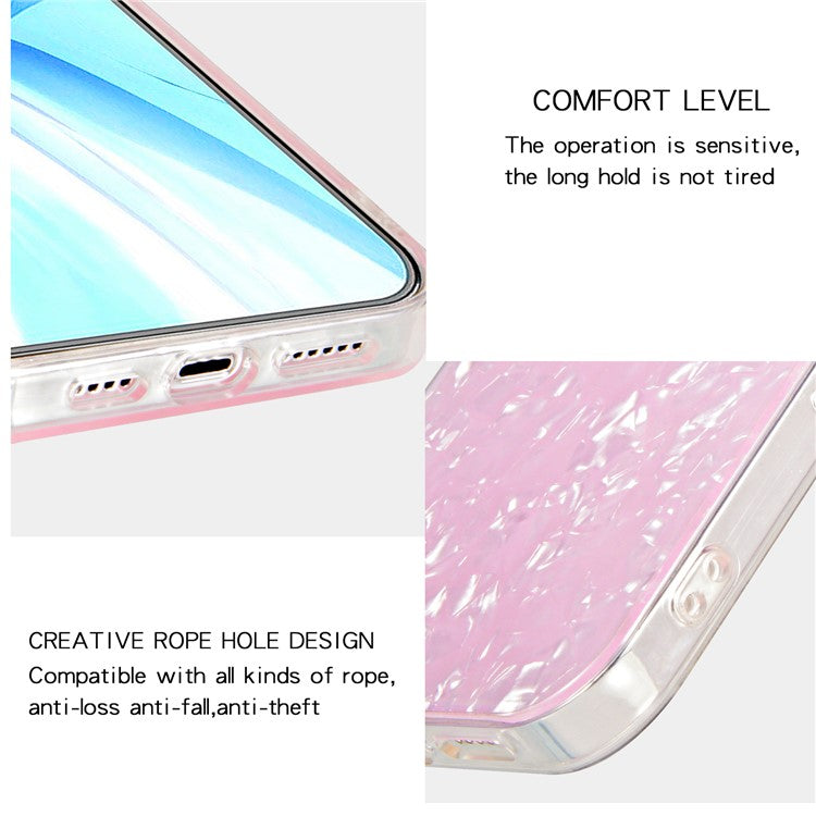 IPAKY Fashionable Stylish IMD Acrylic + Soft TPU Shockproof Anti-Scratch Phone Case for Honor 50 - Pink