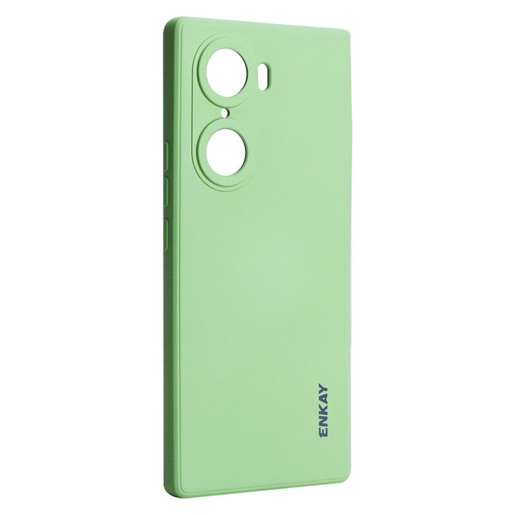 ENKAY HAT PRINCE Liquid Silicone Smartphone Shell Anti-Drop Shockproof Cellphone Bag Case Precise Cutout Hole Opening Phone Cover for Honor 60 - Light Green