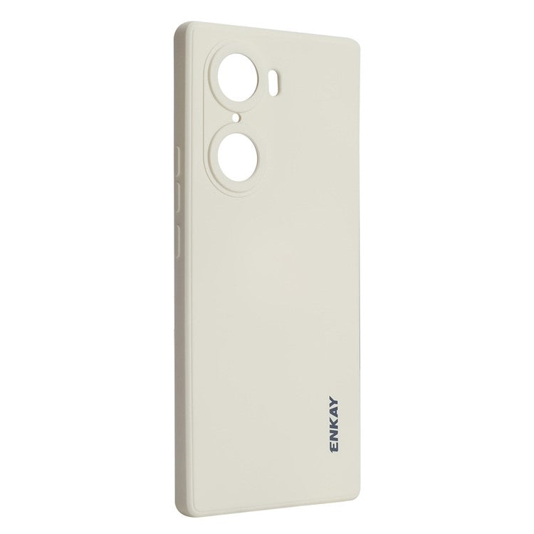 ENKAY HAT PRINCE Liquid Silicone Smartphone Shell Anti-Drop Shockproof Cellphone Bag Case Precise Cutout Hole Opening Phone Cover for Honor 60 - Beige