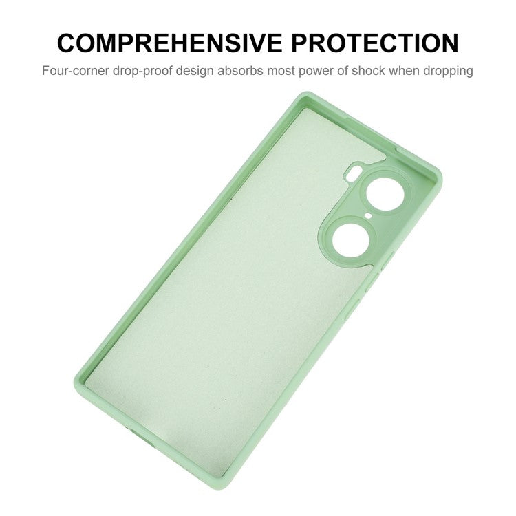 ENKAY HAT PRINCE Liquid Silicone Smartphone Shell Anti-Drop Shockproof Cellphone Bag Case Precise Cutout Hole Opening Phone Cover for Honor 60 - Beige