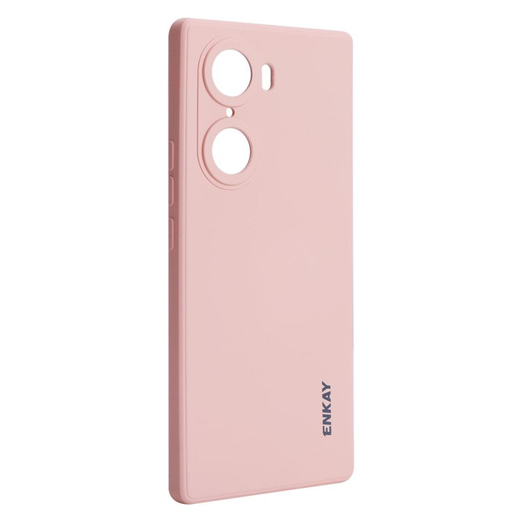 ENKAY HAT PRINCE Liquid Silicone Smartphone Shell Anti-Drop Shockproof Cellphone Bag Case Precise Cutout Hole Opening Phone Cover for Honor 60 - Pink