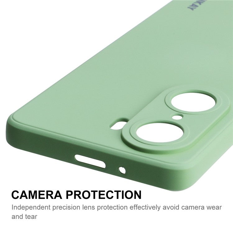 ENKAY HAT PRINCE Anti-Drop Shockproof Cellphone Bag Case Precise Cutout Hole Opening Liquid Silicone Phone Cover for Honor 60 Pro - Beige