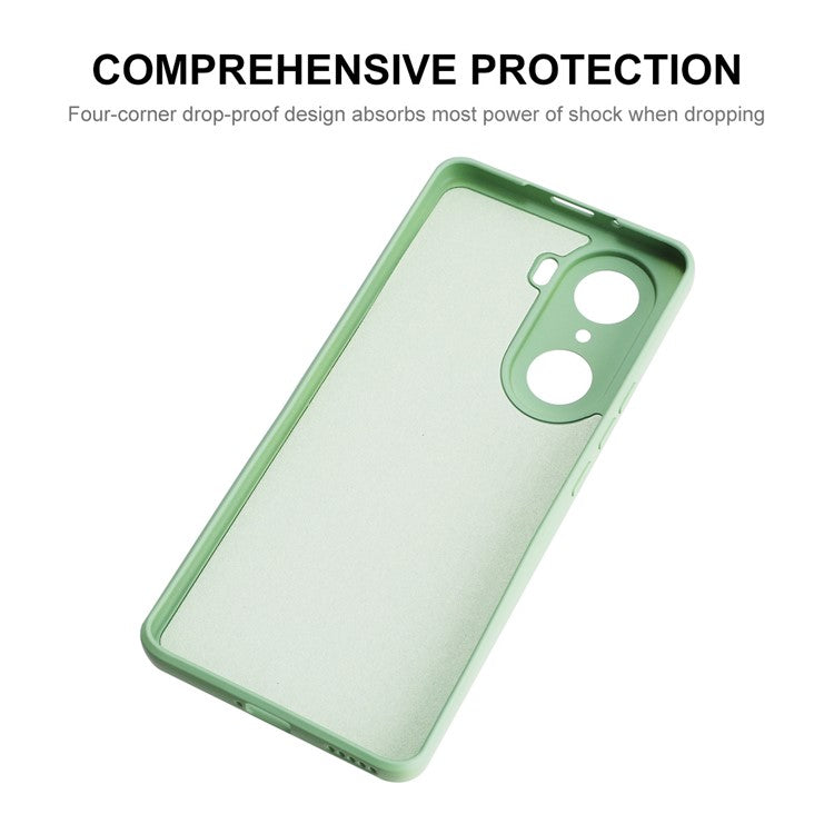 ENKAY HAT PRINCE Anti-Drop Shockproof Cellphone Bag Case Precise Cutout Hole Opening Liquid Silicone Phone Cover for Honor 60 Pro - Beige