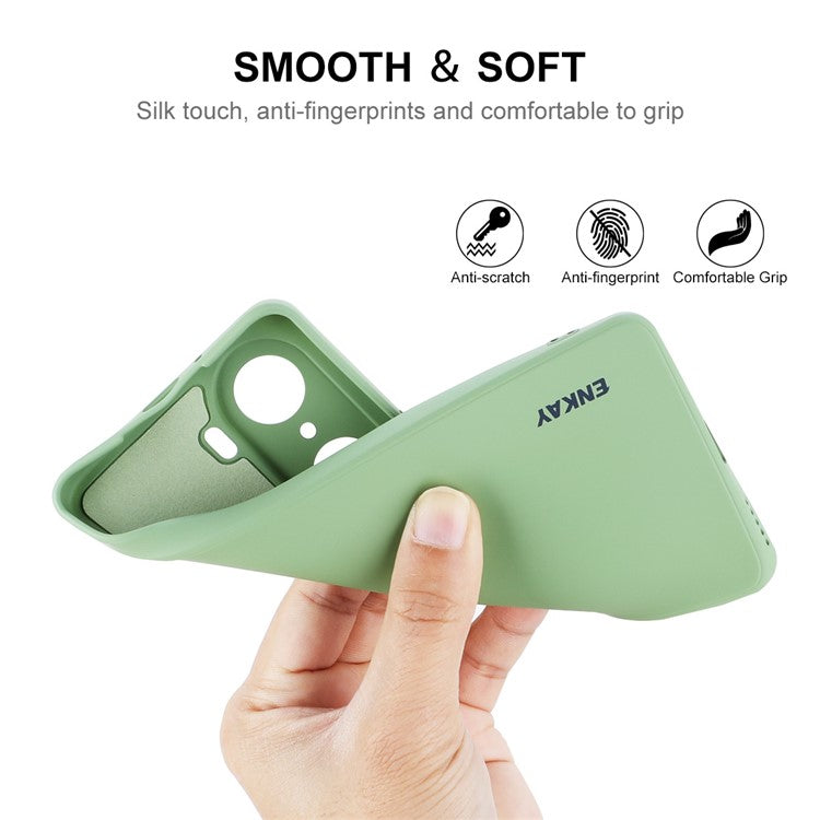 ENKAY HAT PRINCE Anti-Drop Shockproof Cellphone Bag Case Precise Cutout Hole Opening Liquid Silicone Phone Cover for Honor 60 Pro - Beige