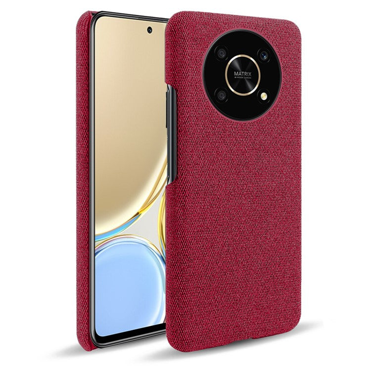For Honor X30/X9 5G/Magic 4 Lite 5G Solid Color Cloth Coated Phone Case Incomplete Covering Hard PC Protective Cover - Red