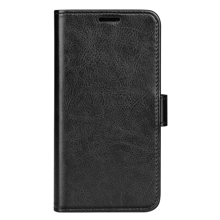 For Honor 60 Wallet Phone Case Magnetic Premium Crazy Horse Texture PU Leather Folio Flip Cover with Folding Stand - Black
