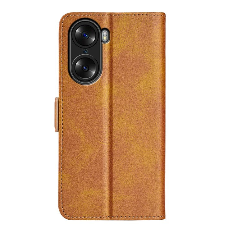 For Honor 60 Textured PU Leather Flip Wallet Case Stand Function Shockproof Protective Case Cover - Yellow