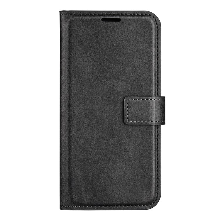 For Honor 60 Textured PU Leather TPU Interior Protective Case Stand Folio Flip Wallet Phone Cover - Black