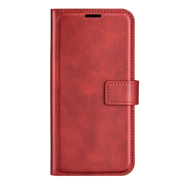 For Honor 60 Textured PU Leather TPU Interior Protective Case Stand Folio Flip Wallet Phone Cover - Red