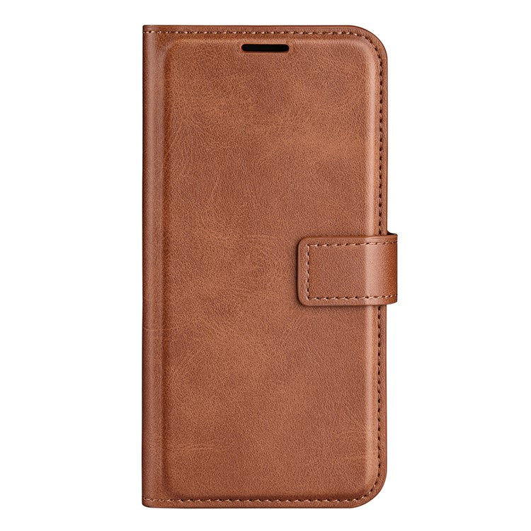 For Honor 60 Textured PU Leather TPU Interior Protective Case Stand Folio Flip Wallet Phone Cover - Light Brown