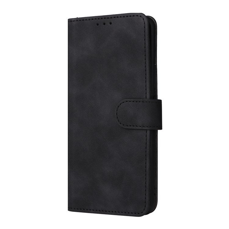 For Honor X7 Flip Wallet Phone Case Skin-Touch Feeling Leather Stand Function TPU Inner Shell Cover - Black