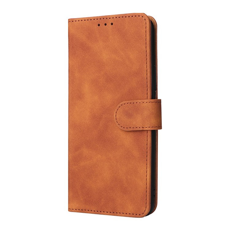 For Honor X7 Flip Wallet Phone Case Skin-Touch Feeling Leather Stand Function TPU Inner Shell Cover - Brown