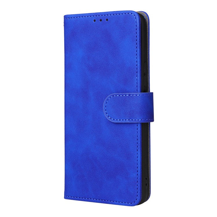 For Honor X8 4G Skin-Touch Feeling Wallet Phone Case Flip Folio PU Leather Folding Stand Cover - Blue