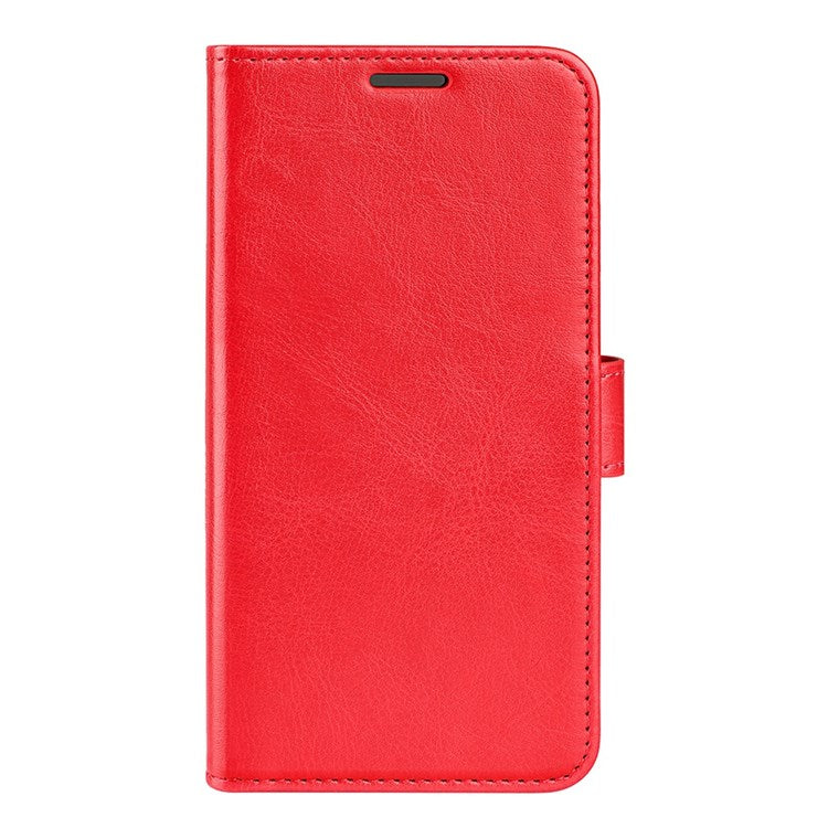 For Honor X8 4G Crazy Horse Texture Cell Phone Cover Folio Flip Leather Wallet Stand Protective Case - Red