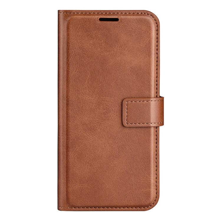 For Honor X8 4G Textured PU Leather Cover Stand Wallet Feature Magnetic Clasp Shockproof Flip Phone Case - Light Brown