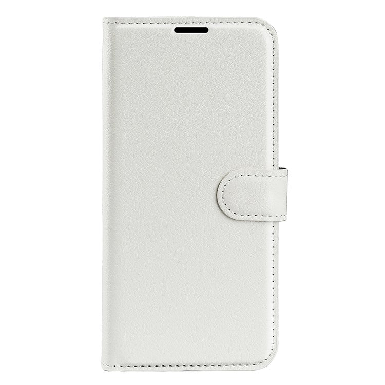 For Honor X7 Litchi Texture PU Leather Phone Full-protection Case Wallet Stand Function Shockproof Cover - White