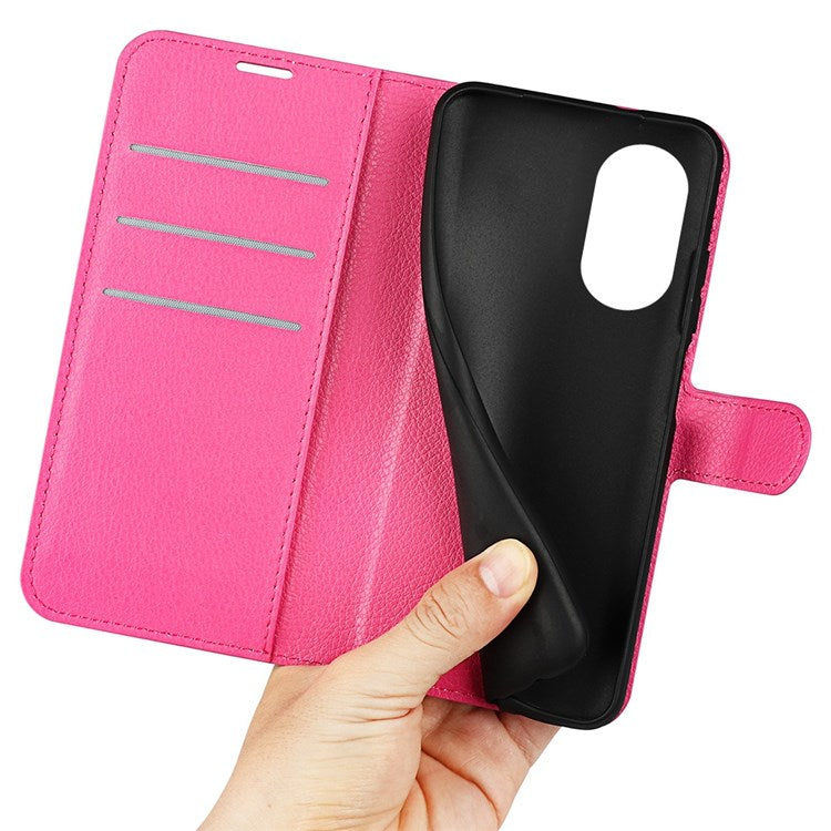 For Honor X7 Litchi Texture PU Leather Phone Full-protection Case Wallet Stand Function Shockproof Cover - Rose