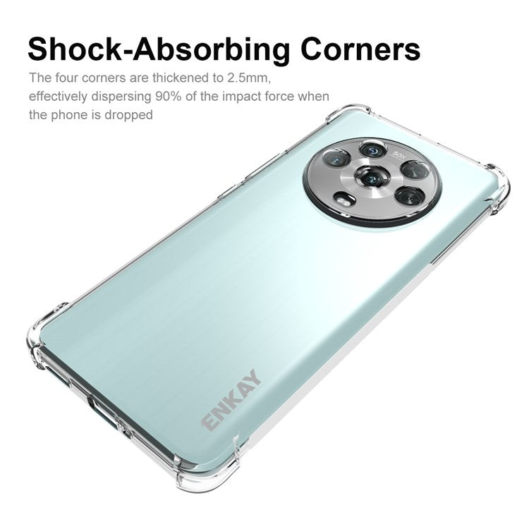 ENKAY HAT PRINCE Anti-slip Edge TPU Case for Honor Magic4 Crystal Clear Slim Cover Four Corner Enhanced Fall Protection Phone Case