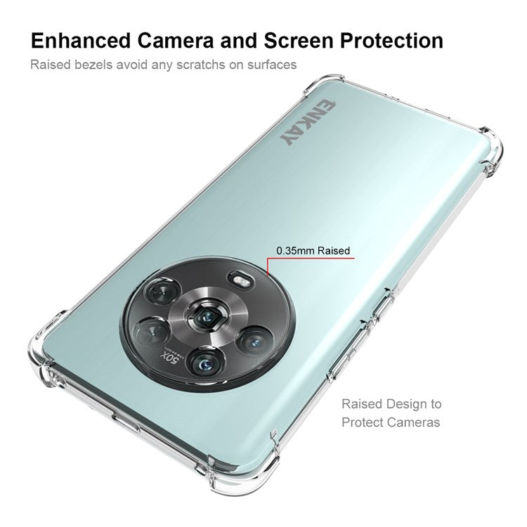 ENKAY HAT PRINCE Anti-slip Edge TPU Case for Honor Magic4 Crystal Clear Slim Cover Four Corner Enhanced Fall Protection Phone Case
