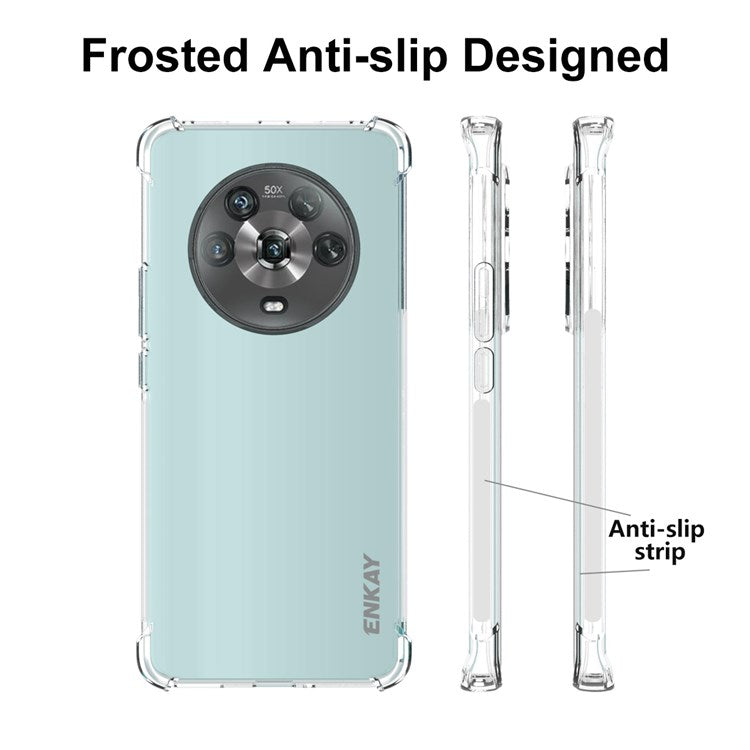 ENKAY HAT PRINCE Anti-slip Edge TPU Case for Honor Magic4 Crystal Clear Slim Cover Four Corner Enhanced Fall Protection Phone Case