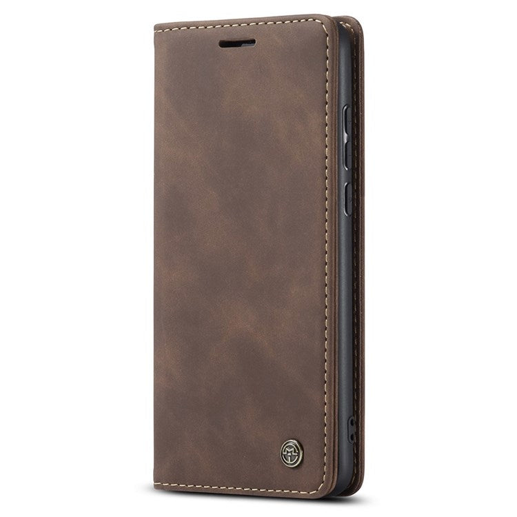 CASEME 013 Series For Huawei P20 Pro Phone Cover Anti-scratch Magnetic Auto-absorbed PU Leather Wallet Foldable Stand Smartphone Case - Coffee