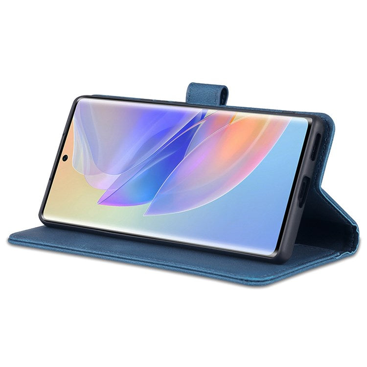 AZNS PU Leather Stand Cover for Honor 60 SE, Wallet Magnetic Clasp Phone Case - Blue