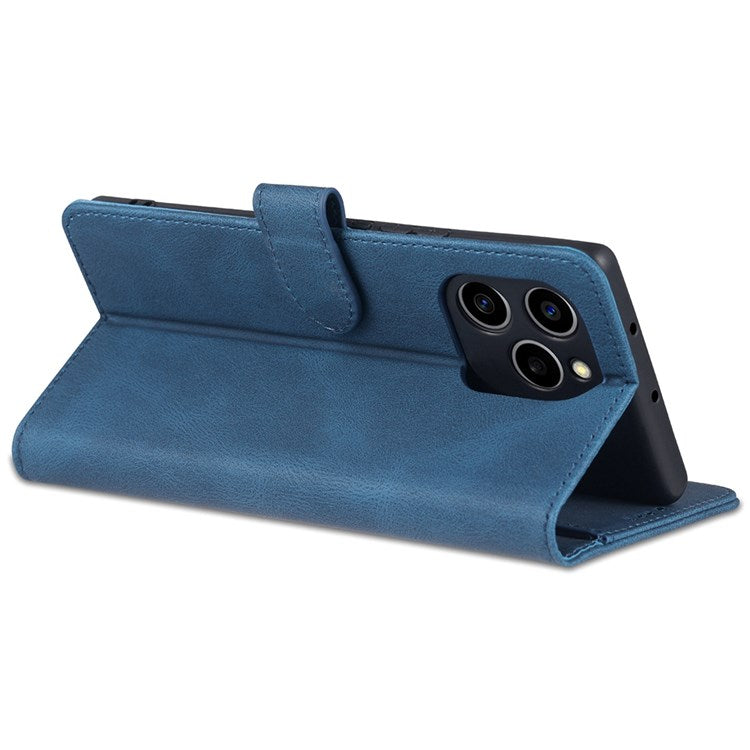 AZNS PU Leather Stand Cover for Honor 60 SE, Wallet Magnetic Clasp Phone Case - Blue