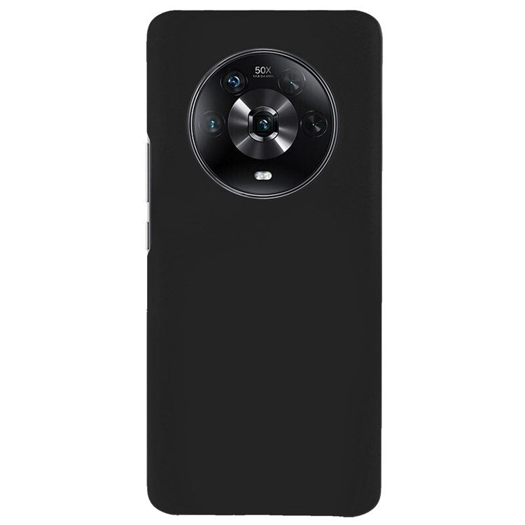 For Honor Magic4 Glossy Surface Rubberized Finish Hard PC Back Case Anti-drop Phone Cover - Black