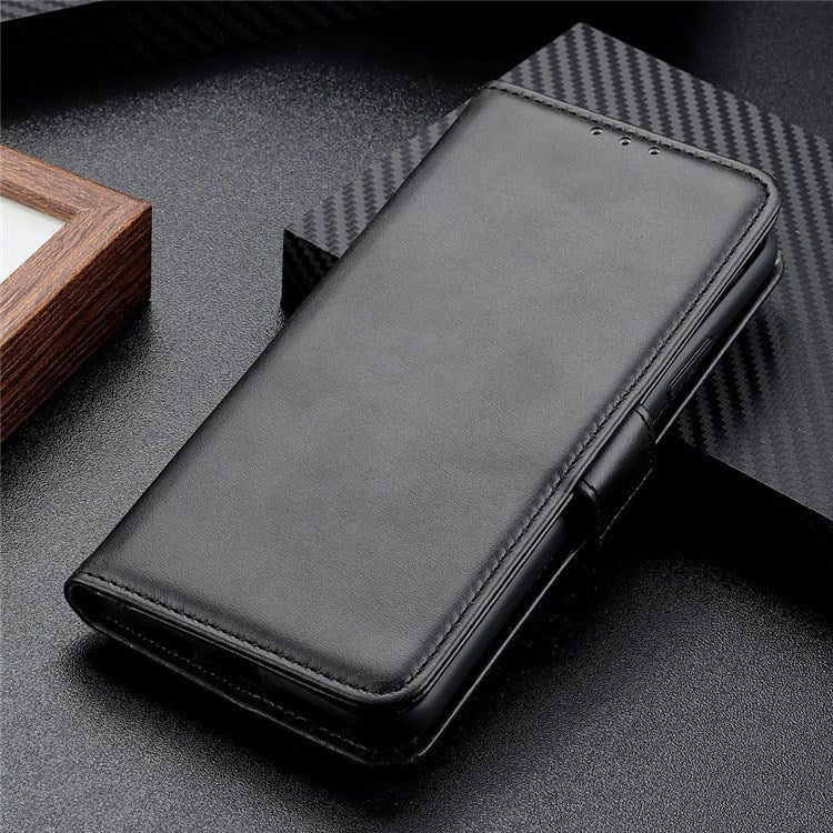 Textured PU Leather Phone Cover for Honor X7, Double Magnetic Clasp Foldable Stand Wallet Shell Protector - Black