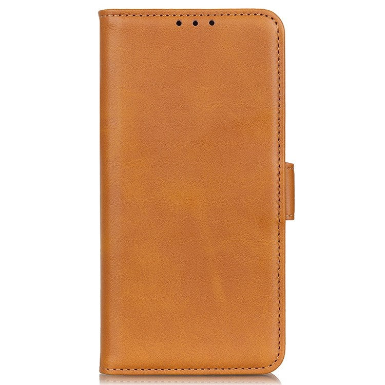Textured PU Leather Phone Cover for Honor X7, Double Magnetic Clasp Foldable Stand Wallet Shell Protector - Brown