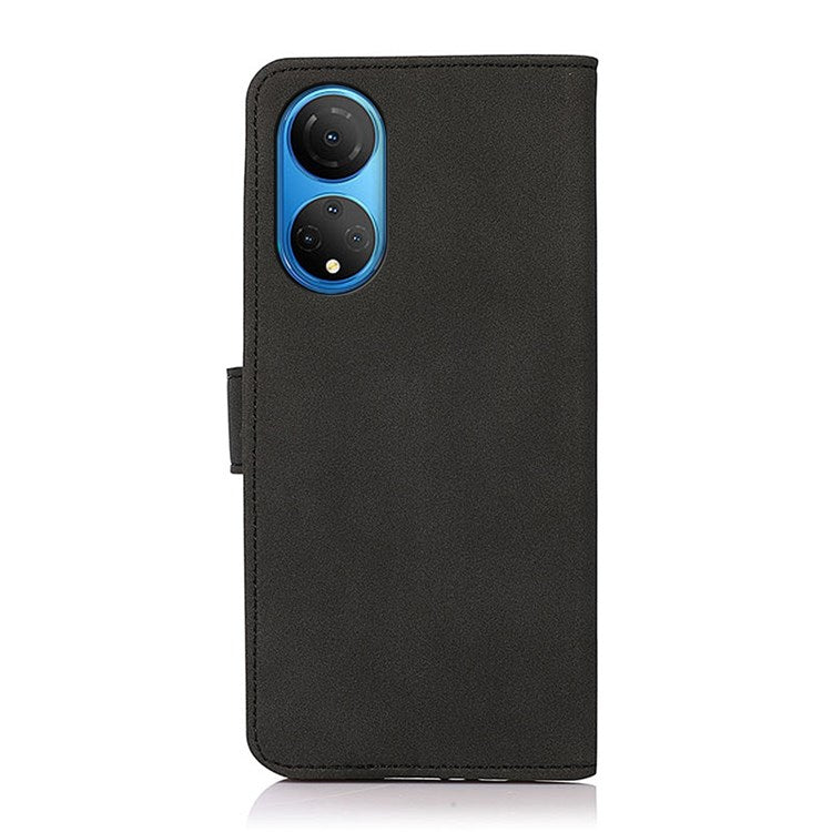 KHAZNEH Flip Phone Cover for Honor X7, Textured PU Leather Wallet Magnet Viewing Stand Function Cover - Black