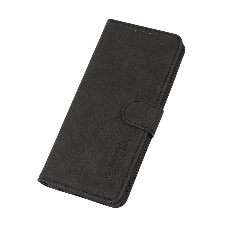 KHAZNEH Wallet Case for Honor X8 4G, Textured PU Leather Magnetic Closure Stand Shockproof Protective Flip Cover - Black