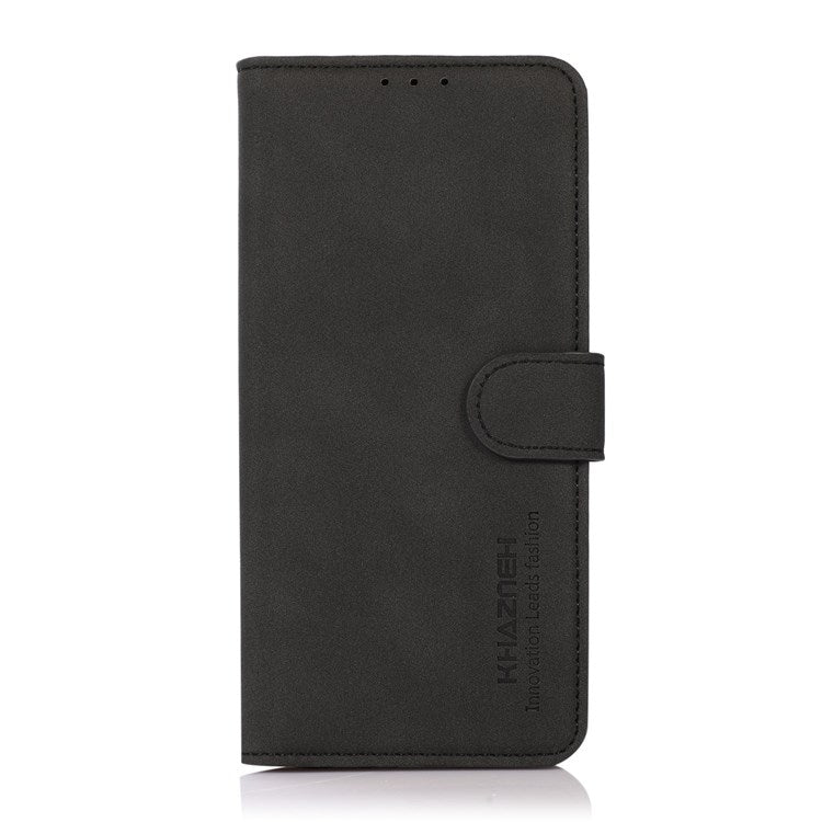 KHAZNEH Wallet Case for Honor X8 4G, Textured PU Leather Magnetic Closure Stand Shockproof Protective Flip Cover - Black