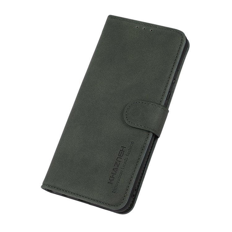 KHAZNEH Wallet Case for Honor X8 4G, Textured PU Leather Magnetic Closure Stand Shockproof Protective Flip Cover - Green