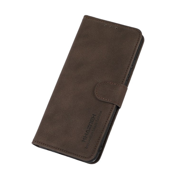 KHAZNEH Wallet Case for Honor X8 4G, Textured PU Leather Magnetic Closure Stand Shockproof Protective Flip Cover - Brown