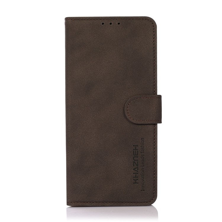 KHAZNEH Wallet Case for Honor X8 4G, Textured PU Leather Magnetic Closure Stand Shockproof Protective Flip Cover - Brown