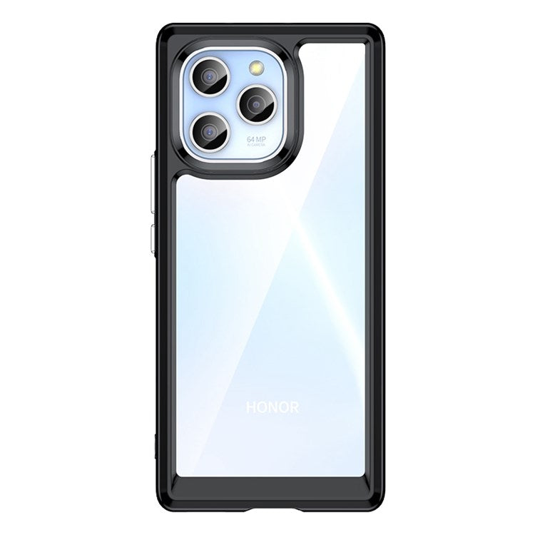 For Honor 60 SE TPU + Acrylic Hybrid Case Independent PC Buttons Anti-scratch Anti-fall Cell Phone Shell - Black
