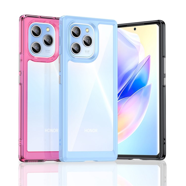 For Honor 60 SE TPU + Acrylic Hybrid Case Independent PC Buttons Anti-scratch Anti-fall Cell Phone Shell - Baby Blue