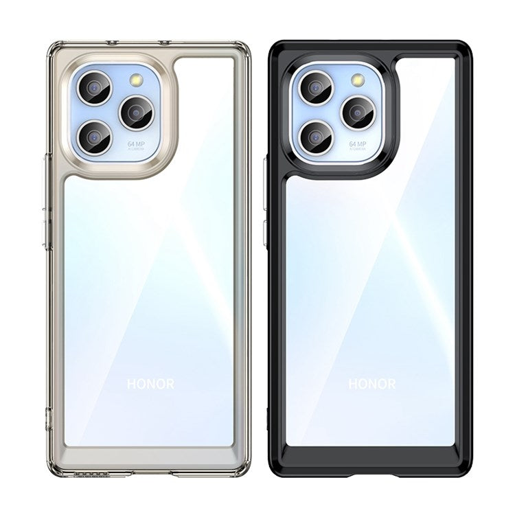 For Honor 60 SE TPU + Acrylic Hybrid Case Independent PC Buttons Anti-scratch Anti-fall Cell Phone Shell - Transparent Grey