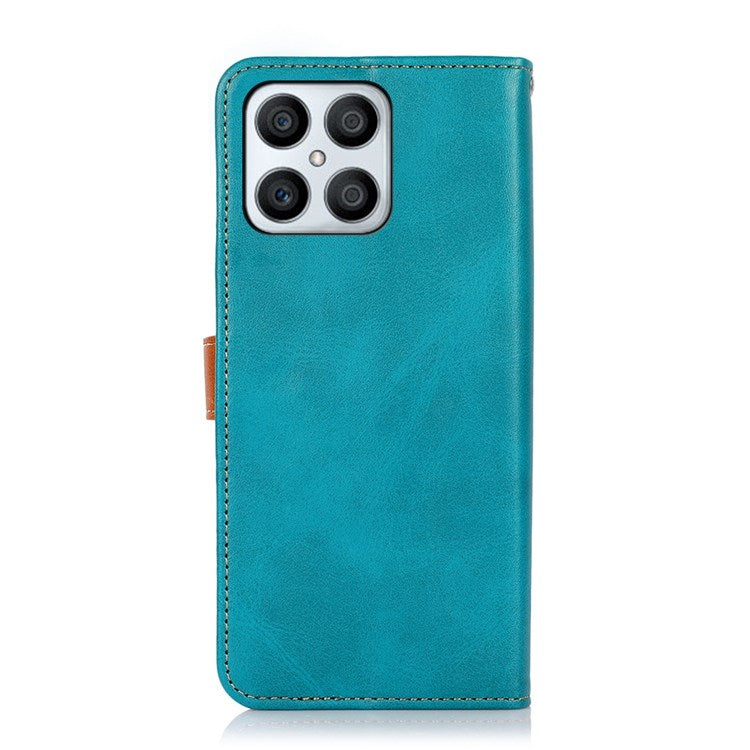 KHAZNEH for Honor X8 4G Magnetic Closure Stand Cover, Dual Color Leather Flip Wallet Phone Case - Blue