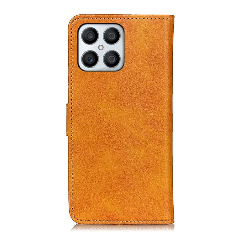 For Honor X8 4G Viewing Stand Wallet PU Leather Cover Shockproof Protective Phone Case - Brown