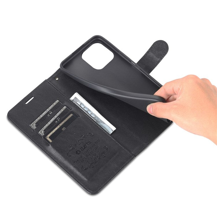 AZNS For Honor X8 4G / X30i Textured Leather Magnetic Protective Book Flip Cover Viewing Stand Wallet Magnetic Cover - Black