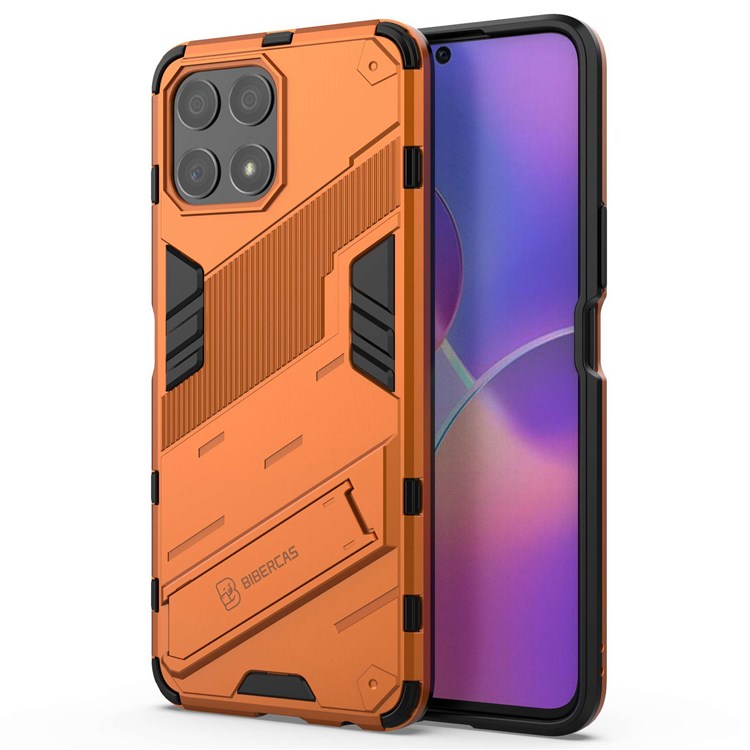For Honor X30i Anti-fall Kickstand Function Combo PC + TPU Case Dual Layer Protective Mobile Phone Shell - Orange