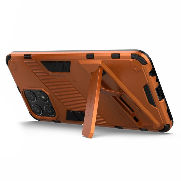 For Honor X30i Anti-fall Kickstand Function Combo PC + TPU Case Dual Layer Protective Mobile Phone Shell - Orange