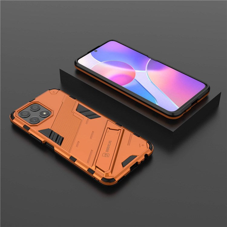 For Honor X30i Anti-fall Kickstand Function Combo PC + TPU Case Dual Layer Protective Mobile Phone Shell - Orange