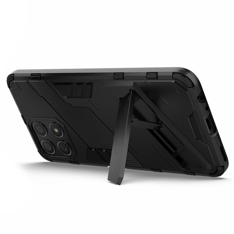For Honor X30i Anti-fall Kickstand Function Combo PC + TPU Case Dual Layer Protective Mobile Phone Shell - Black