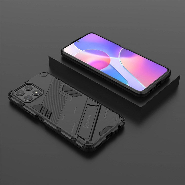 For Honor X30i Anti-fall Kickstand Function Combo PC + TPU Case Dual Layer Protective Mobile Phone Shell - Black