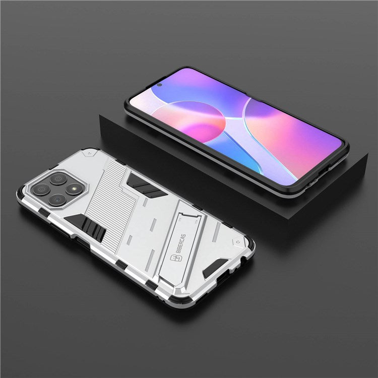 For Honor X30i Anti-fall Kickstand Function Combo PC + TPU Case Dual Layer Protective Mobile Phone Shell - White
